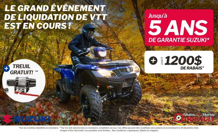 Suzuki – Le grand événement de liquidation de VTT est en cours !