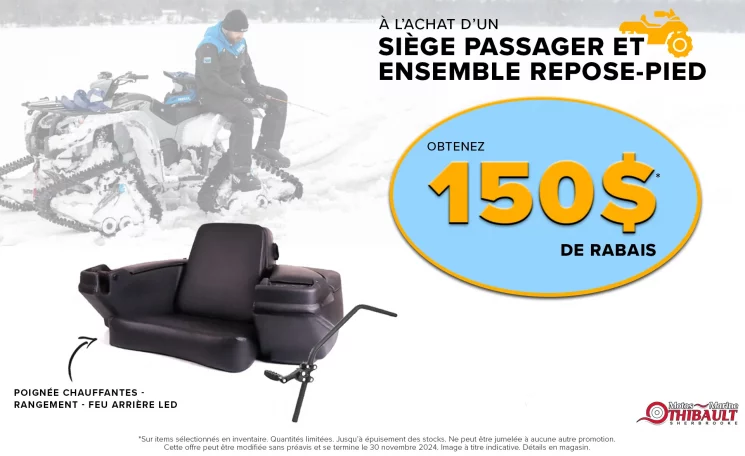 Siège passager et ensemble repose-pied