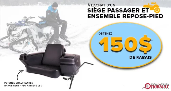 Siège passager et ensemble repose-pied